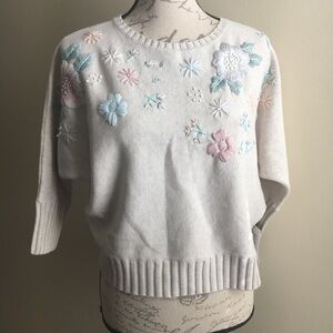 Worth New York S Sweater Embroidered Floral